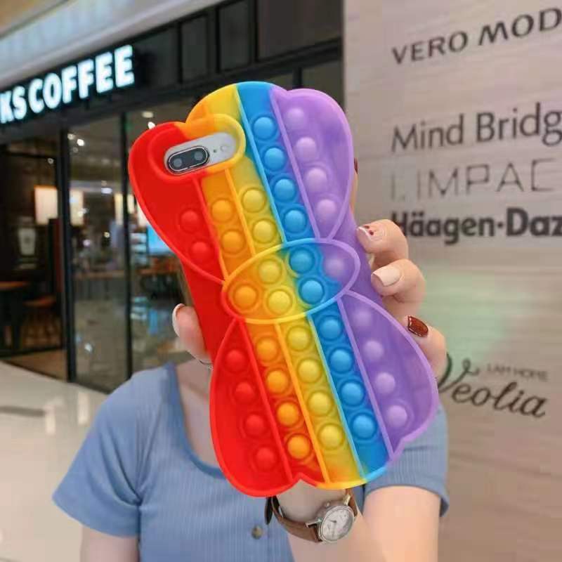 Reliver Stress Toys Push It Bubble Phone Case Color Bow Finger Pressure Version Of The Soft Silicone Protective Shell Reliver Stress Toys Push It Bubble Phone Case Color Bow Finger Pressure Version Of The Soft Silicone Protective Shell